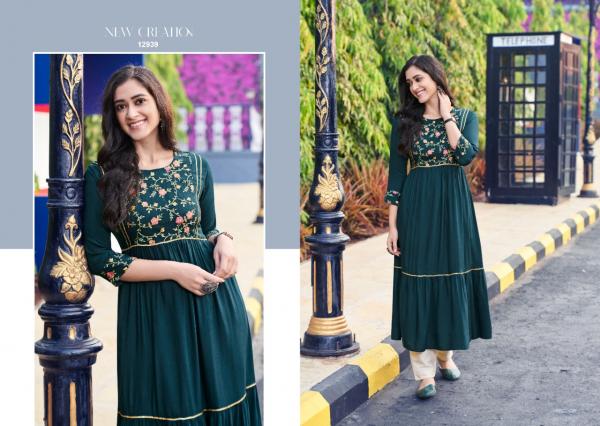 Kalaroop Zoya Beautiful Rayon Festive Wear Long Kurti 